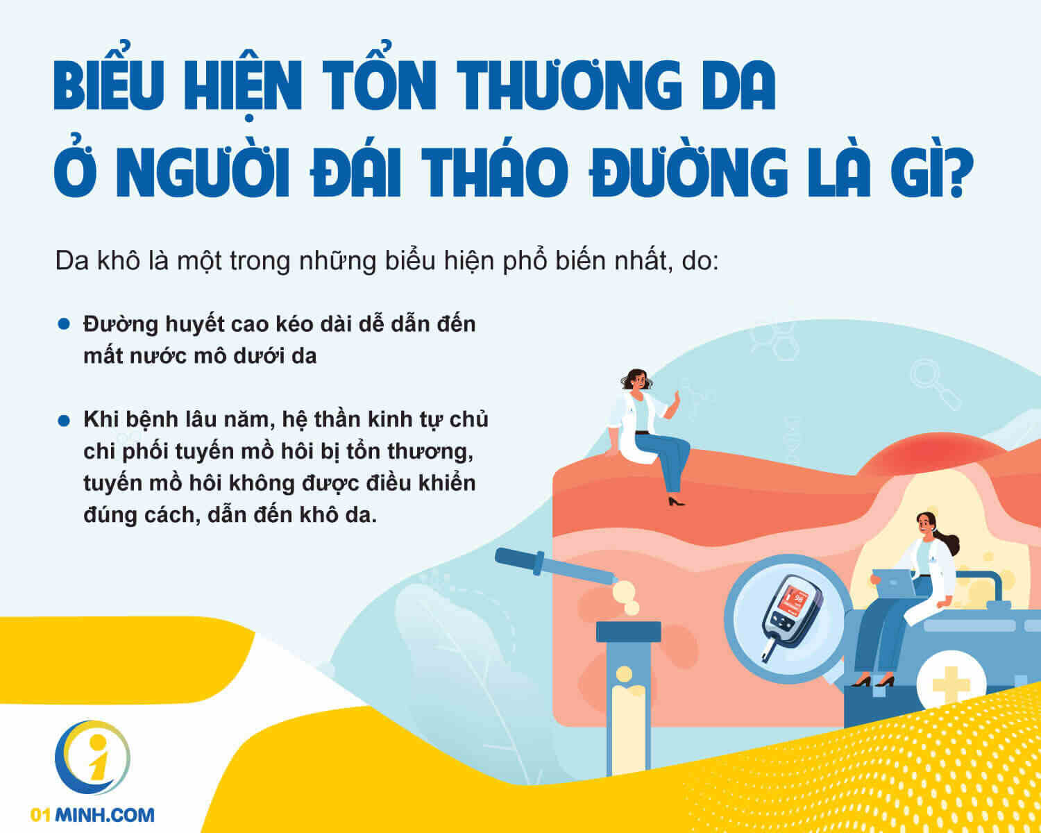 Da của người bệnh đái tháo đường thường có dấu hiệu mất nước